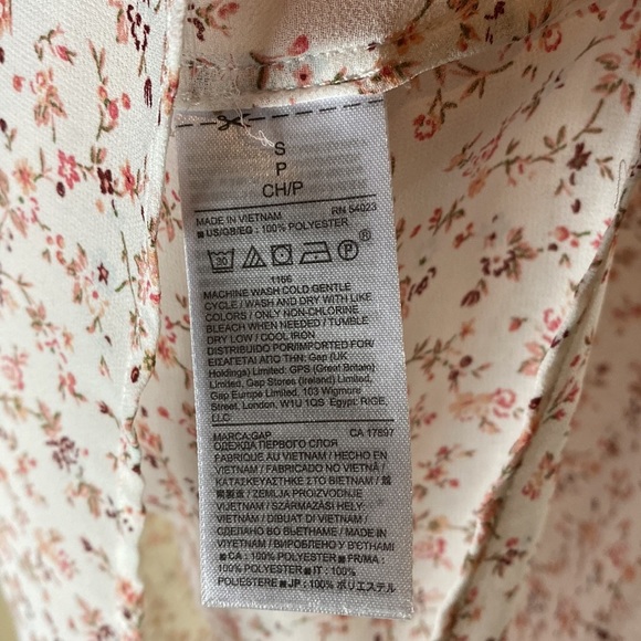GAP Floral Print Long Sleeve Blouse Size Small - Picture 5 of 10